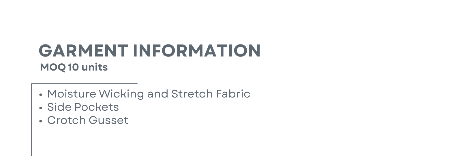 Sublimated Training / Gym Short Garment Information