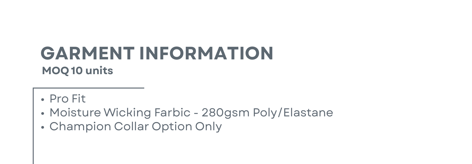 Sublimated Rugby Champion Jersey Garment Information